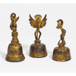 THREE PRIEST'S BELLS (GHANTA) WITH HANUMAN, JATAYU AND TOGOG.