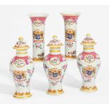 SET OF FIVE MINIATURE VASES. COMPAGNIE DES INDES.