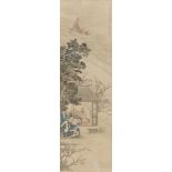 HANGING SCROLL WITH THE HEAVENLY EMPEROR AND ENTOURAGE.