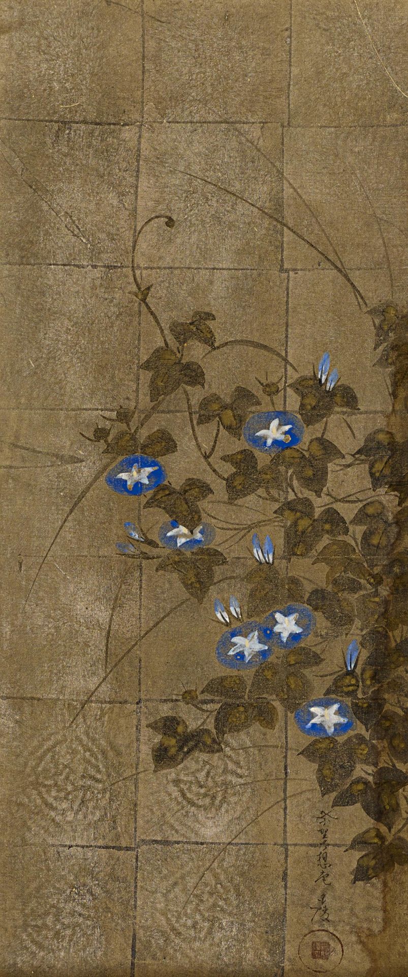 FOUR HANGING SCROLLS WITH LANDSCAPES AND FLOWERS. Origin: Japan. Dynasty: Edo to Meiji period. Date: - Bild 3 aus 5
