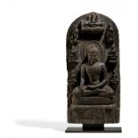 STELE WITH THE EIGHT GREAT DEEDS OF BUDDHA. Origin: North India. Dynasty: Pala dynasty (750-1161).