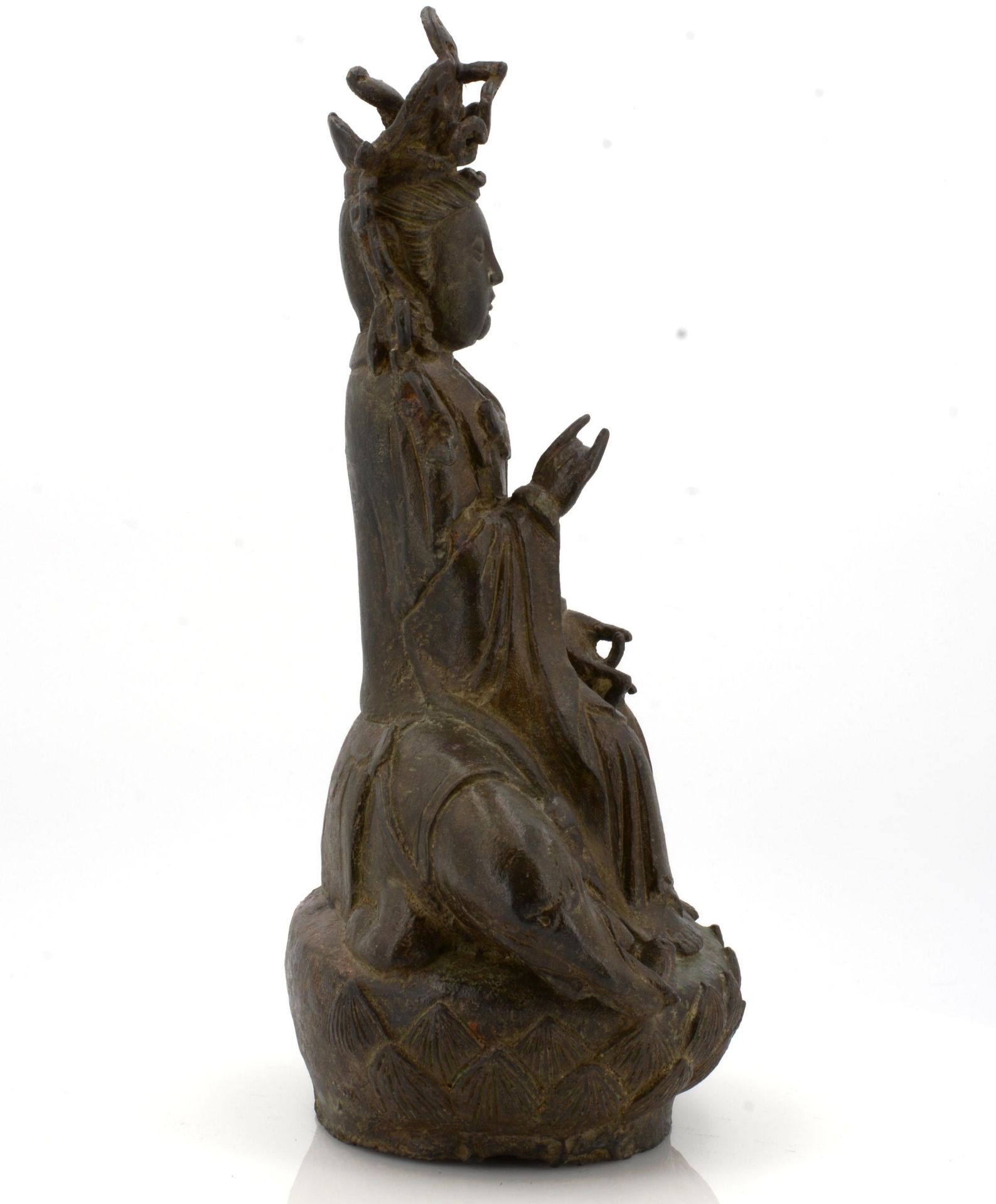 GUANYIN ON ELEPHANT. Origin: China. Dynasty: In the style of the early Ming dynasty, but later. - Bild 8 aus 10