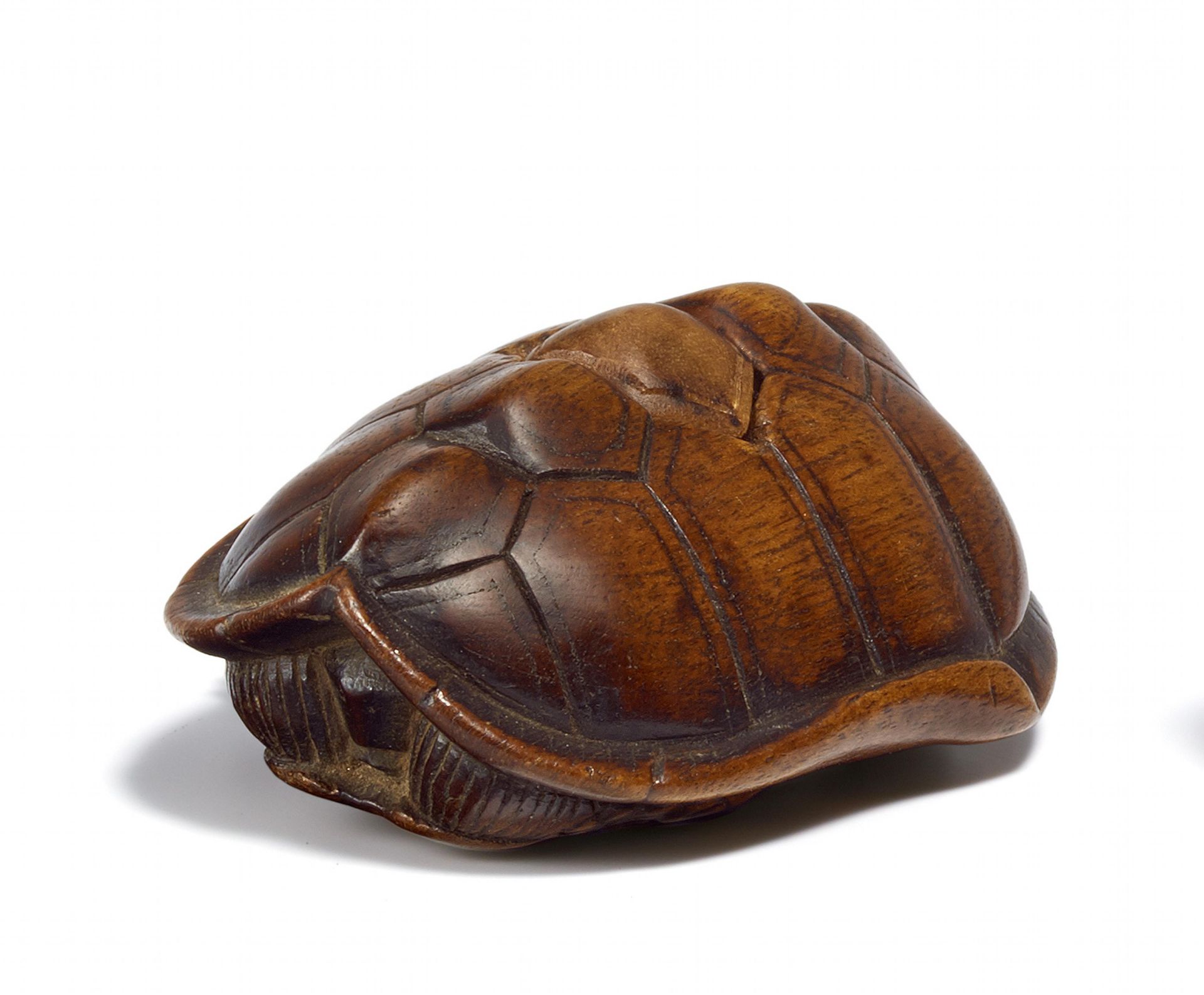 NETSUKE: TURTLE. Origin: Japan. Date: 19th c. Technique: Wood. Measurement: Length 5.2cm. Signature: