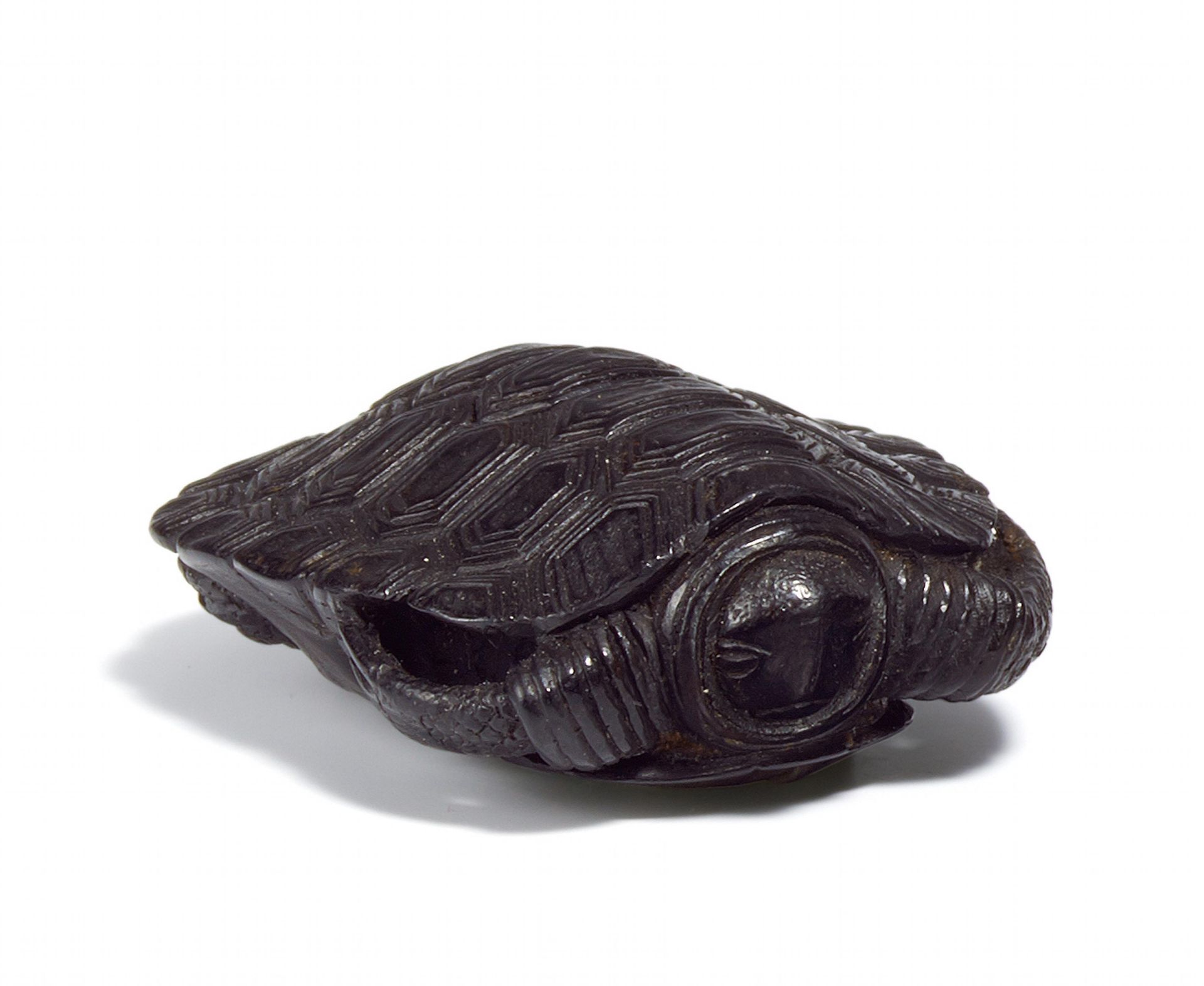 NETSUKE: TURTLE. Origin: Japan. Dynasty: Edo period. Date: 19th c. Technique: Dark wood, probably