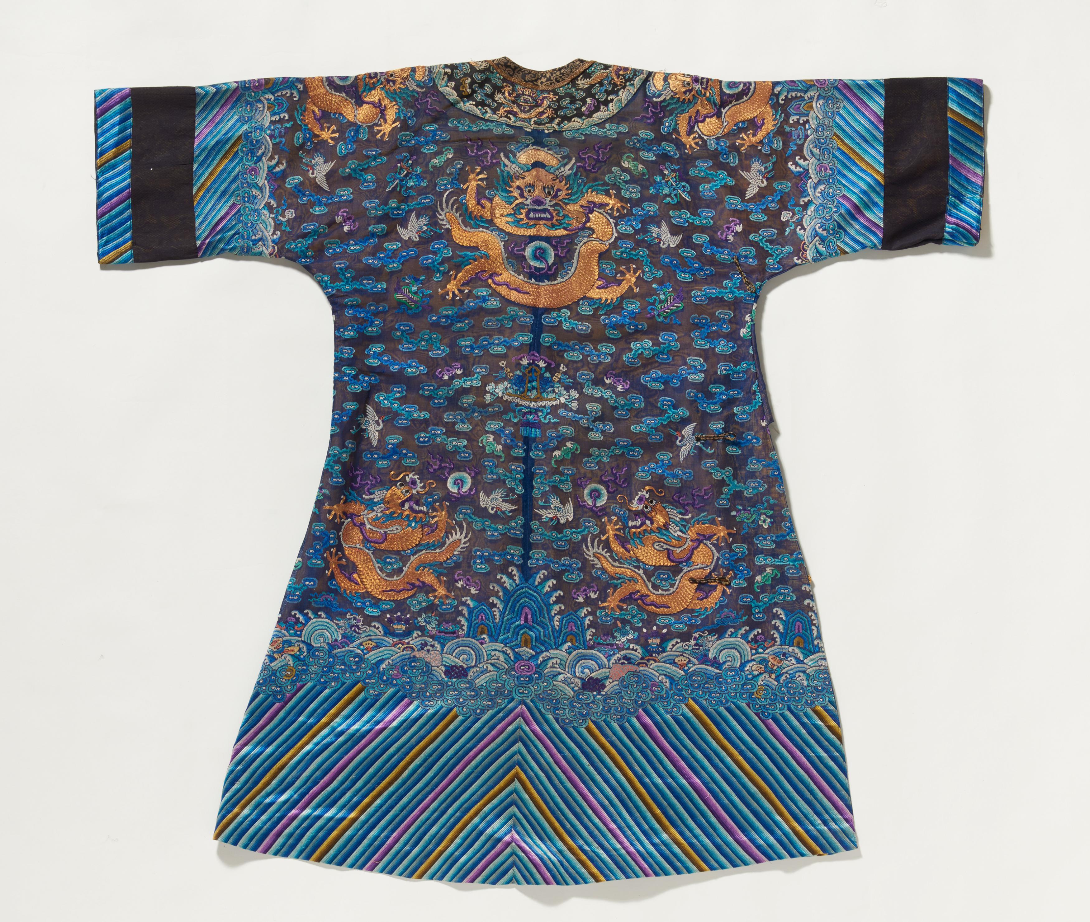 BLUE DRAGON ROBE FOR MIDSUMMER. Origin: China. Dynasty: Qing dynasty ...