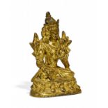 RARE DEPICTION OF SIDDHAIKAVIRA. Origin: Tibet. Date: 18th c. Technique: Fire gilt old bronze.