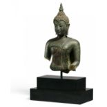 IMPORTANT TORSO OF A BUDDHA. Origin: Thailand. Dynasty: Sukhothai period (1238-1438). Technique: