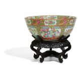 LARGE PUNCH BOWL. Origin: China. Dynasty: Qing dynasty. Date: 19th c. Technique: Porcelain, Canton