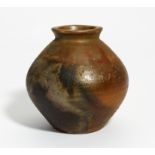 MIDDLE LARGE TSUBO IN SOROBAN SHAPE AS VASE. Origin: Japan. Date: 20th c. Technique: Bizen stoneware