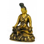 MAHASIDDHA, SITTING WITH PRAYER BEADS AND KAPALA. Origin: Himalaya region. Technique: Old fire