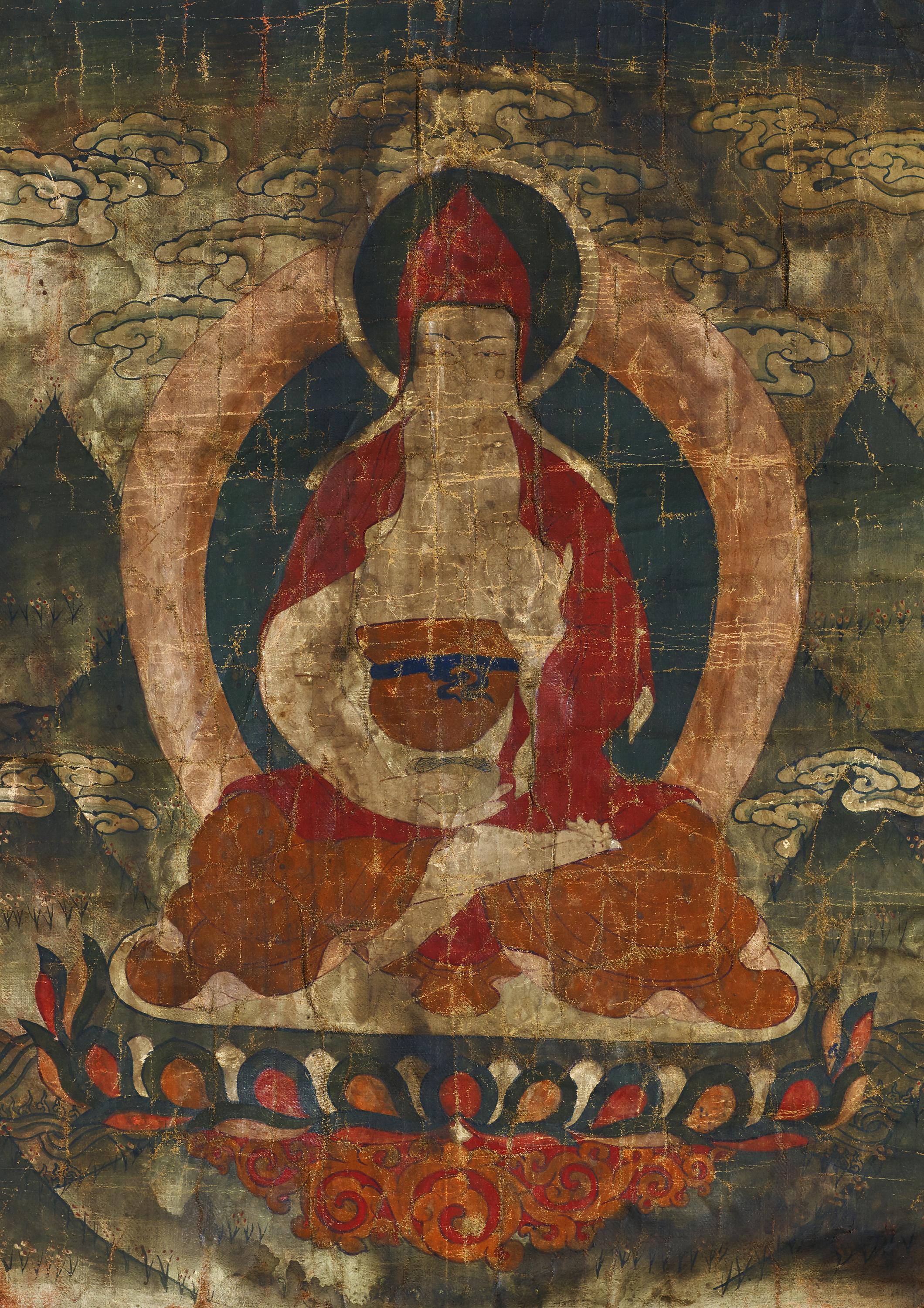 RARE SET OF FOUR THANGKA WITH EMANATIONS OF PADMASAMBHAVA (GURU RINPOCHE). Origin: Tibet. Date: 18th - Image 8 of 26