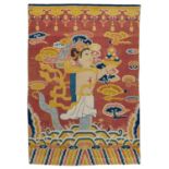 IMPORTANT PILLAR CARPET WITH FEMALE NAGINI. Origin: China. Gansu. Dynasty: Qing dynasty. Date: Mid