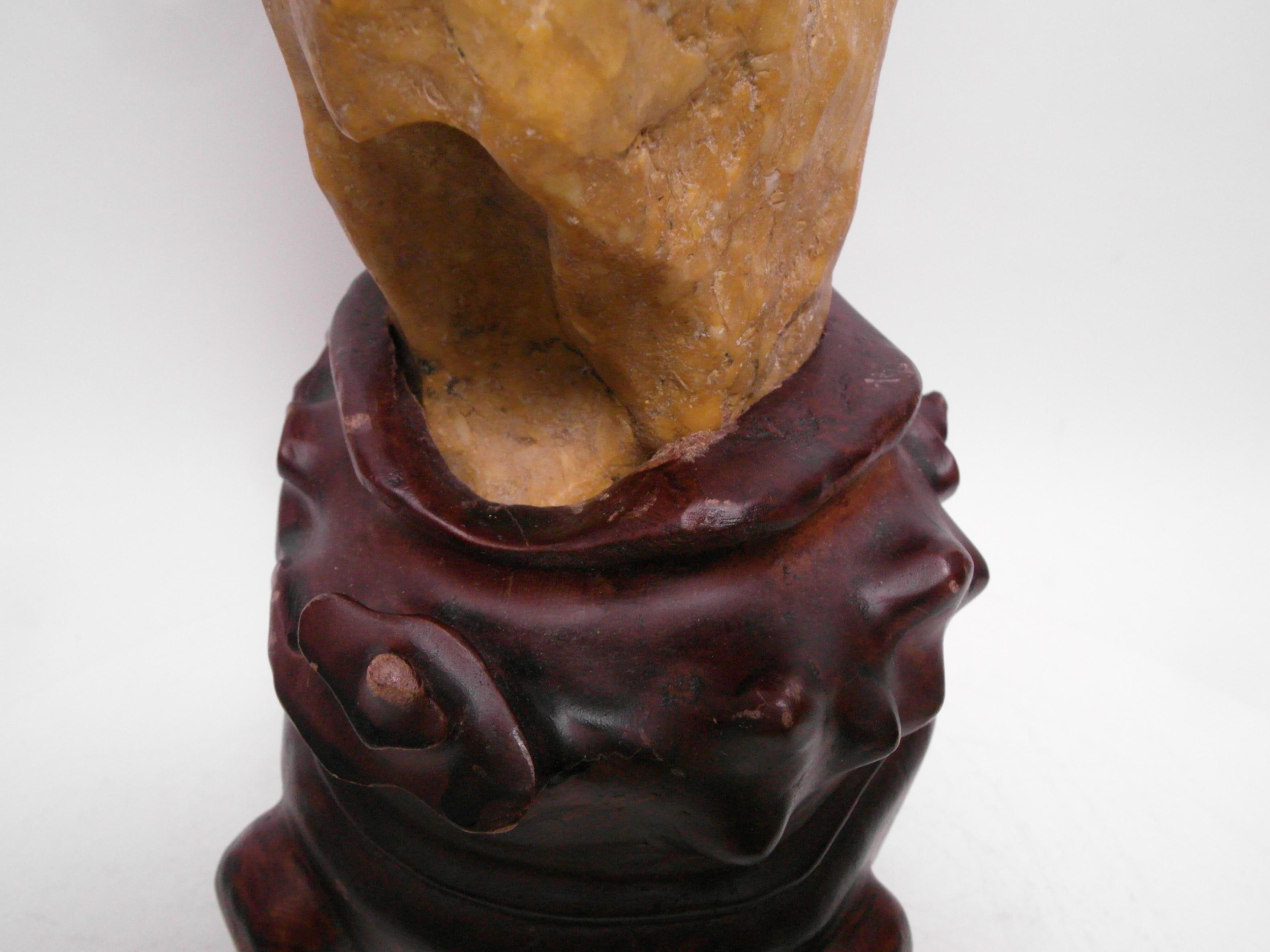 ELEGANT YELLOW GONGSHI STONE. Origin: China. Date: Qing dynasty or later. Technique: Yellow - Image 18 of 18