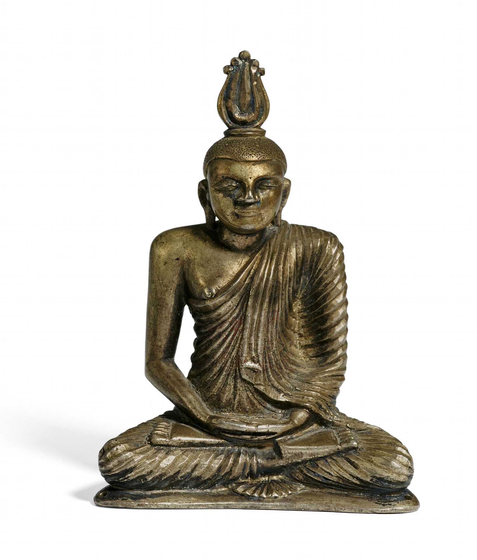 BUDDHA SAMADHI. Origin: Sri Lanka/Ceylon. Date: 19th c. Technique: Silver. Thick-walled cast with