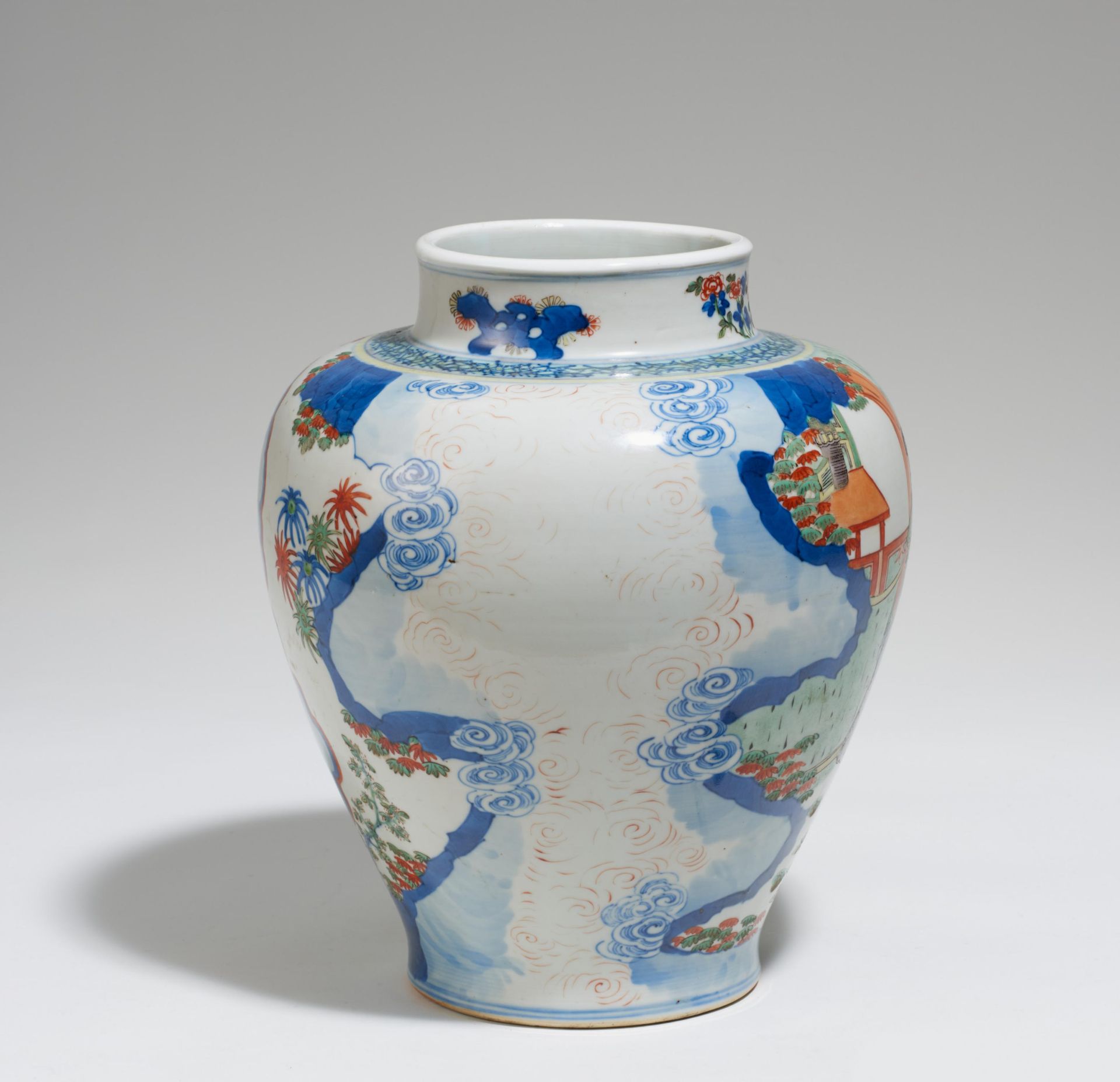 VASE WITH CHANG'E THE MOON GODDESS AND THREE STUDENTS. Origin: China. Dynasty: Qing dynasty (1644- - Bild 4 aus 5