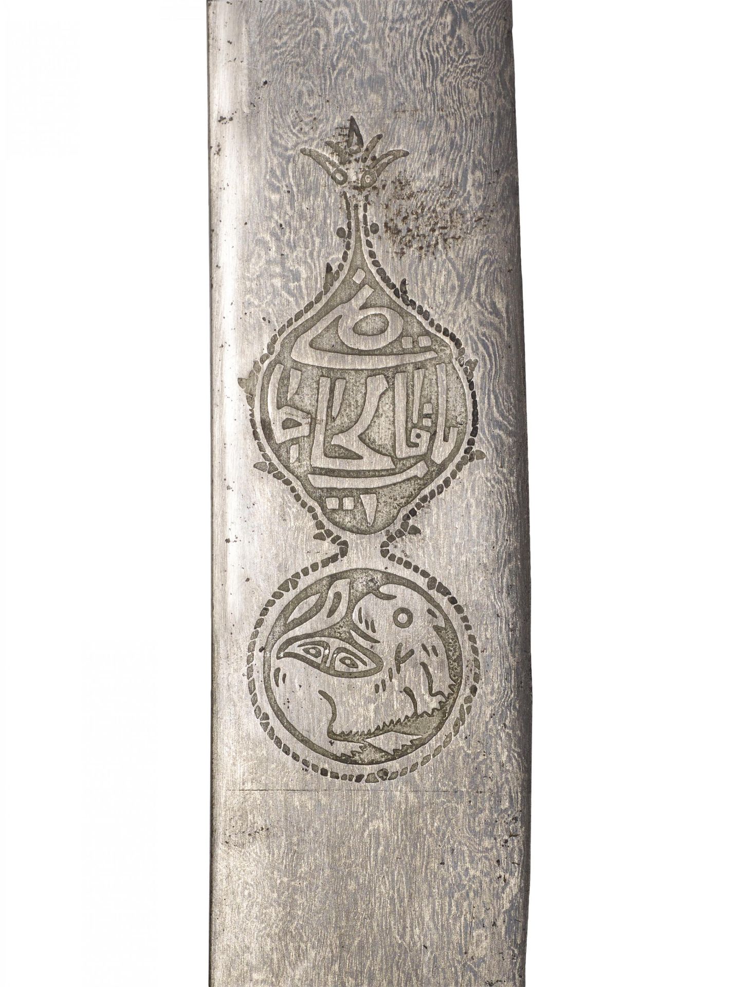 IMPORTANT CEREMONIAL SWORD IN ELEGANT SHAMSHIR SHAPE. Origin: Arabia. Date: 18th c. Technique: - Bild 3 aus 3