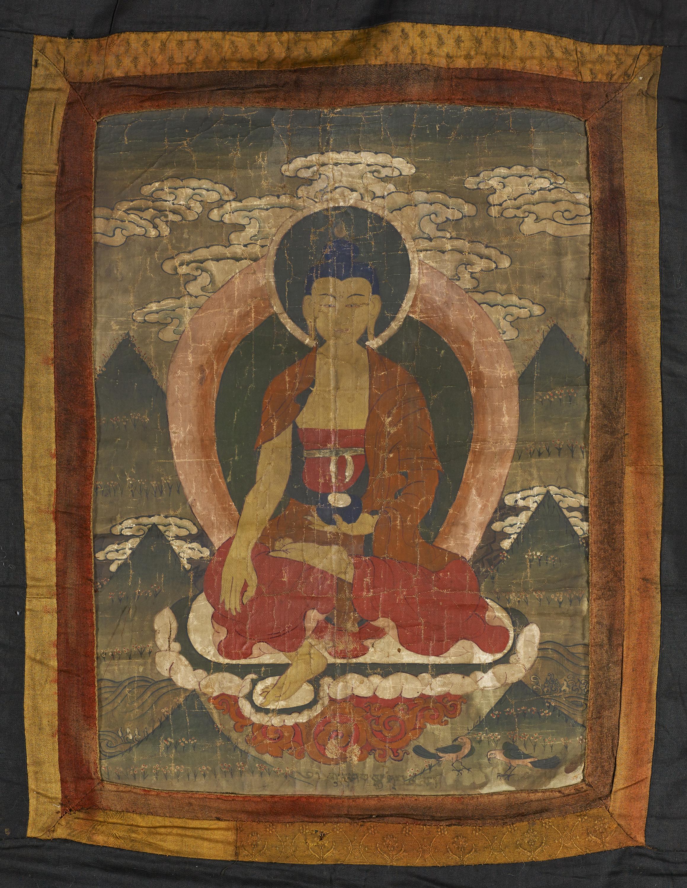 RARE SET OF FOUR THANGKA WITH EMANATIONS OF PADMASAMBHAVA (GURU RINPOCHE). Origin: Tibet. Date: 18th - Image 7 of 26