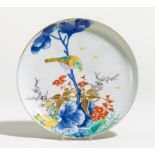 DISH WITH SONGBIRD AND FLOWERS. Origin: Japan. Date: 19th-20th c. Technique: Kakiemon porcelain