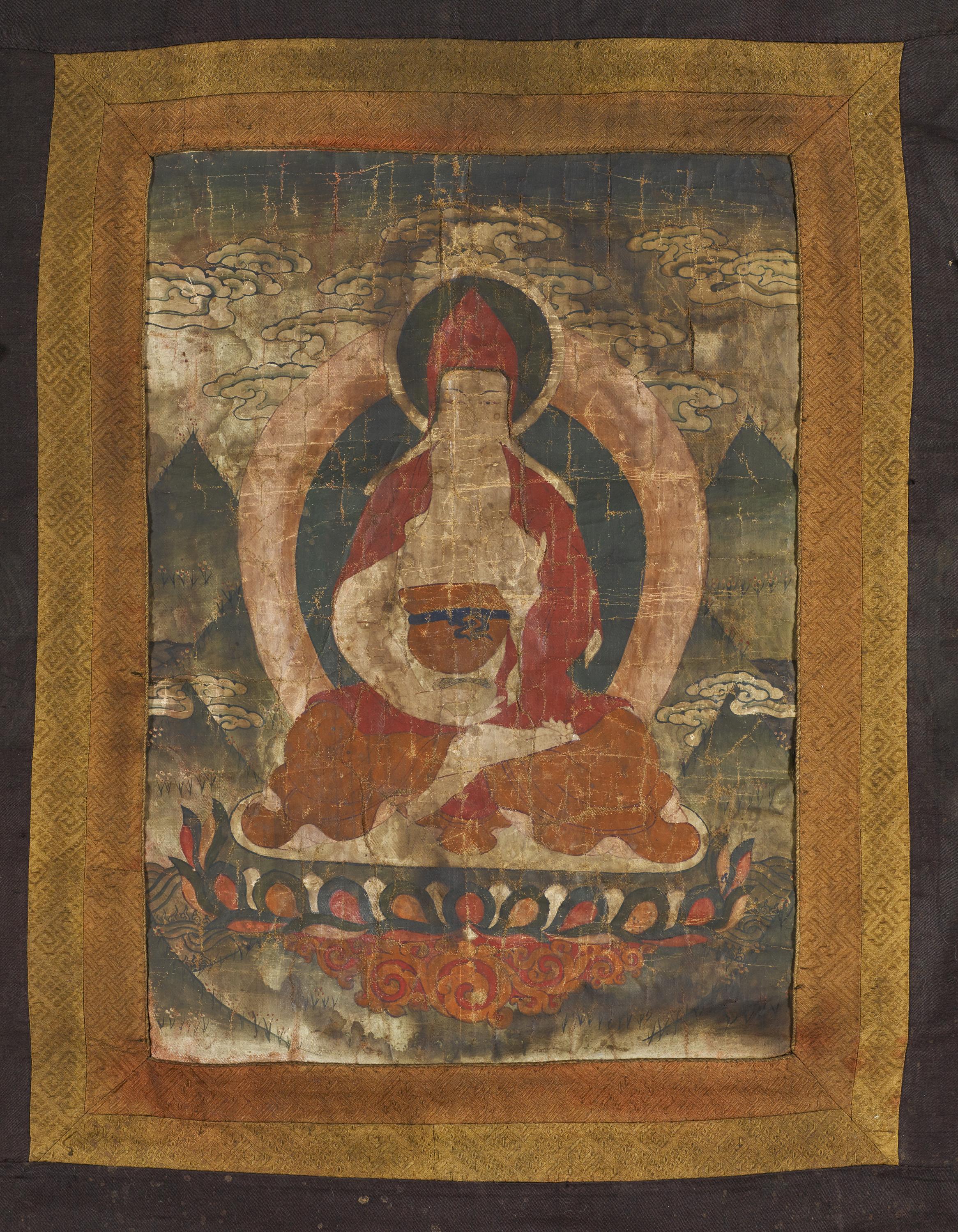 RARE SET OF FOUR THANGKA WITH EMANATIONS OF PADMASAMBHAVA (GURU RINPOCHE). Origin: Tibet. Date: 18th - Image 9 of 26