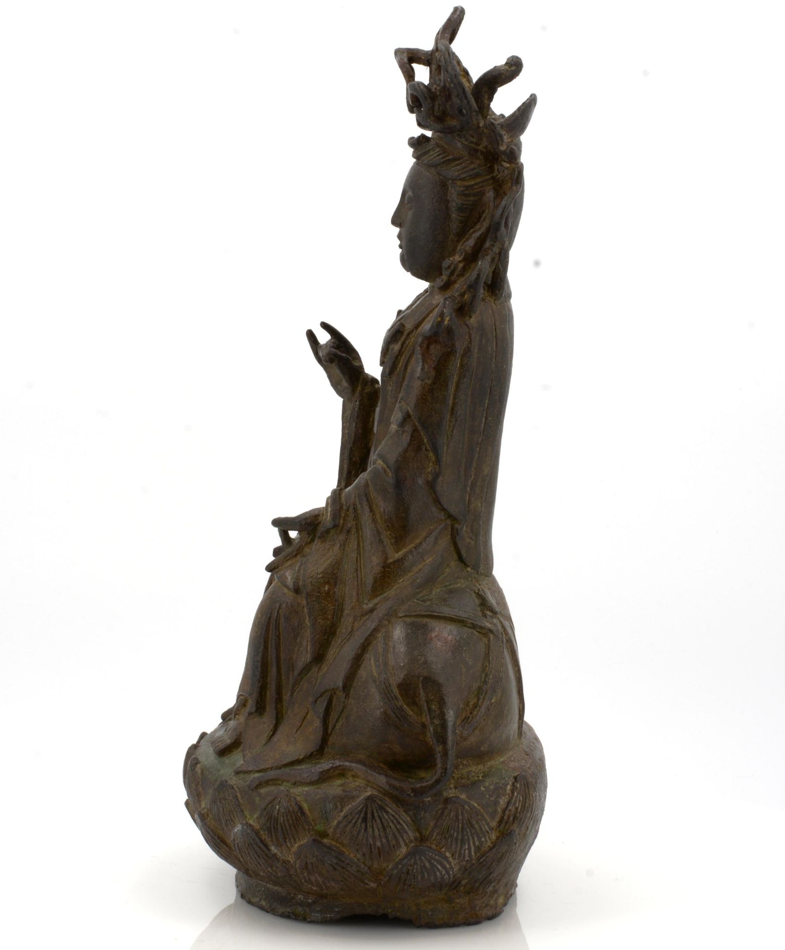 GUANYIN ON ELEPHANT. Origin: China. Dynasty: In the style of the early Ming dynasty, but later. - Bild 4 aus 10