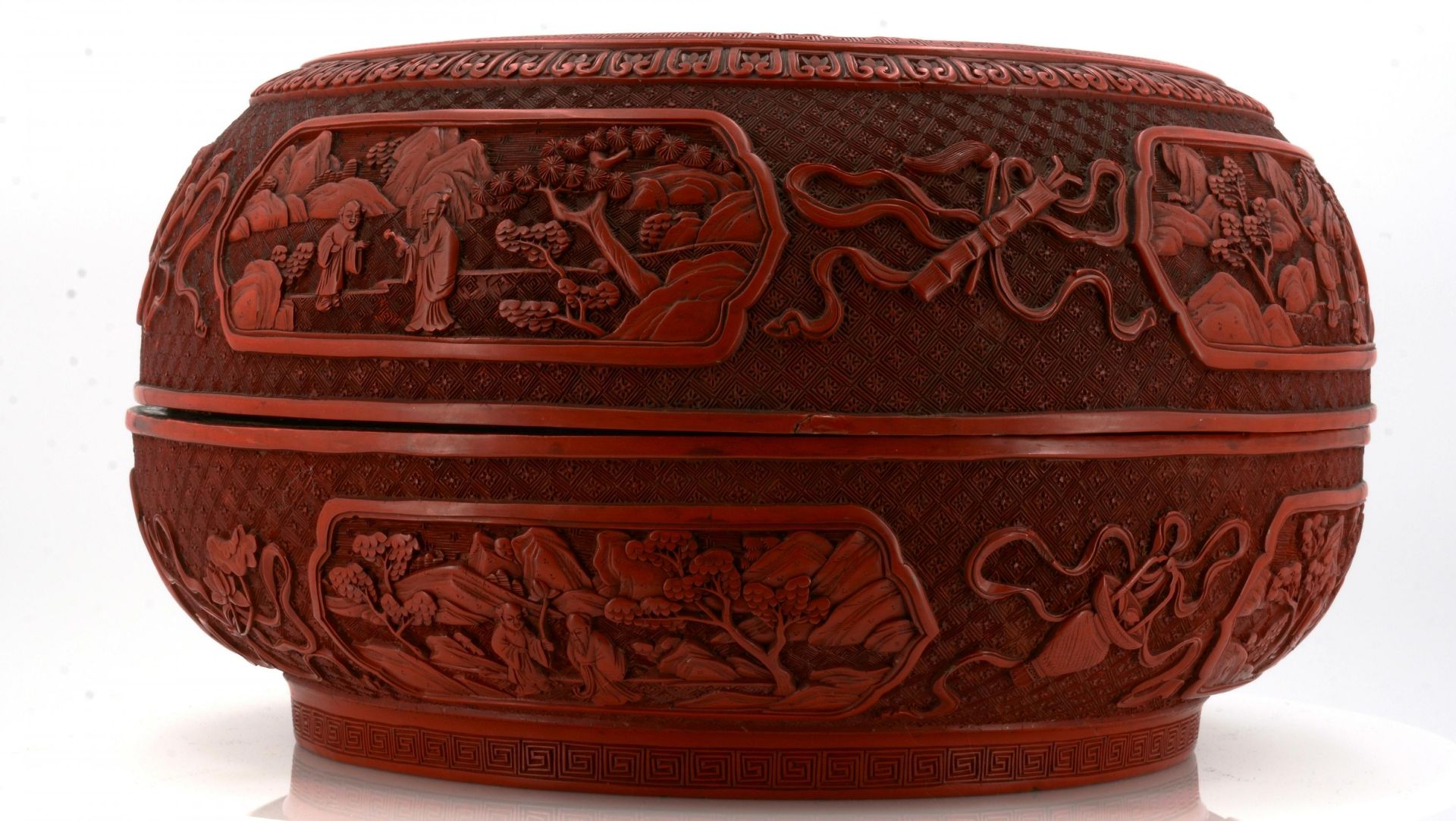 IMPORTANT BOX WITH RED CARVED LACQUER. Origin: China. Dynasty: Qing dynasty. Date: 18th c. - Bild 8 aus 17