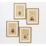 FOUR PICTURES OF FAMOUS HISTORIC WARRIORS. Origin: Japan. Date: 19th-20th c. Technique: Woodblock