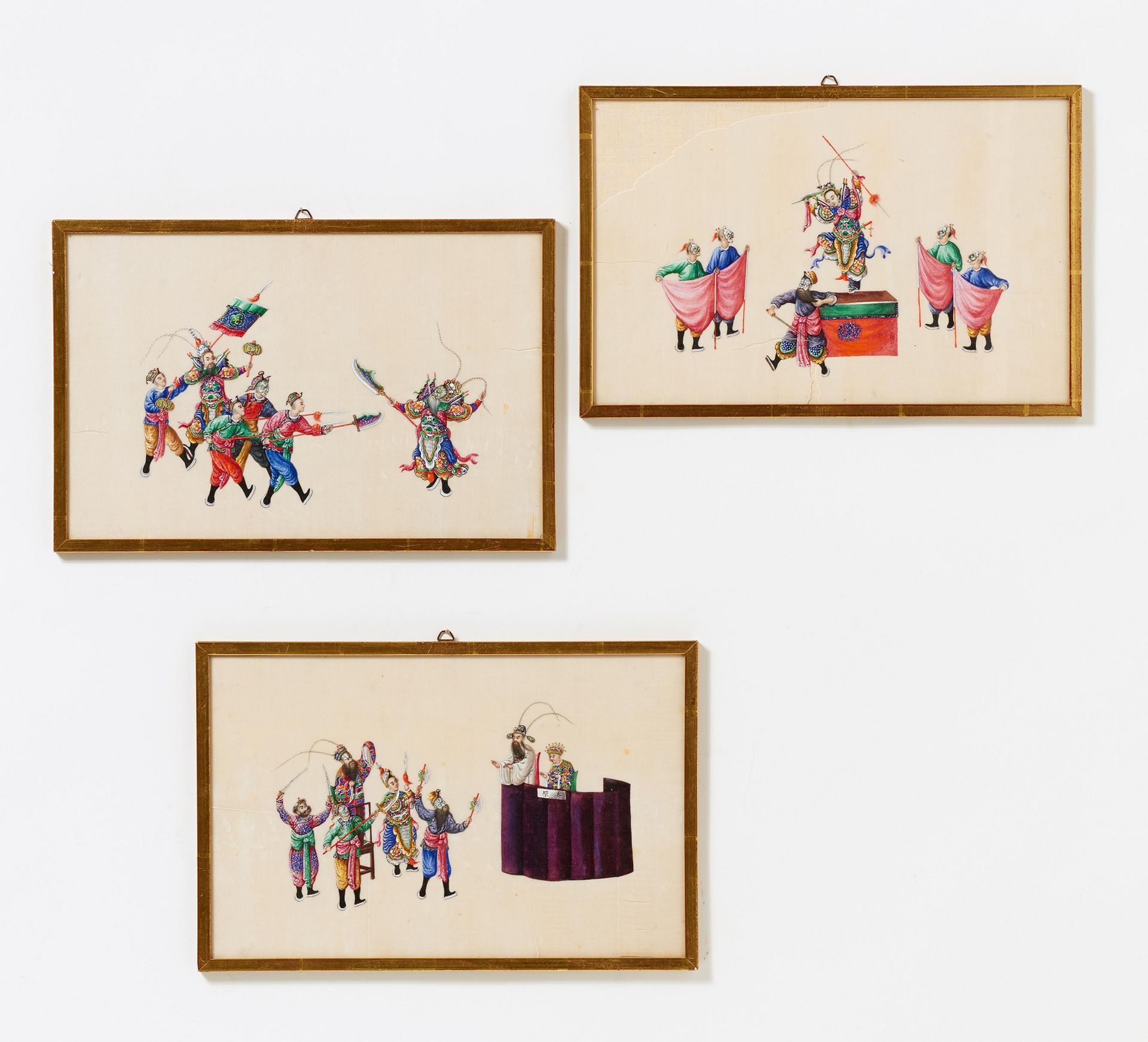 THREE OPERA SCENES. Origin: China. Canton. Dynasty: Qing dynasty (1644-1911). Maker/Designer: In the