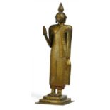 STANDING BUDDHA IN ABHAYA MUDRA. Origin: Sri Lanka/Ceylon. Dynasty: Kandy. Date: 19th c.