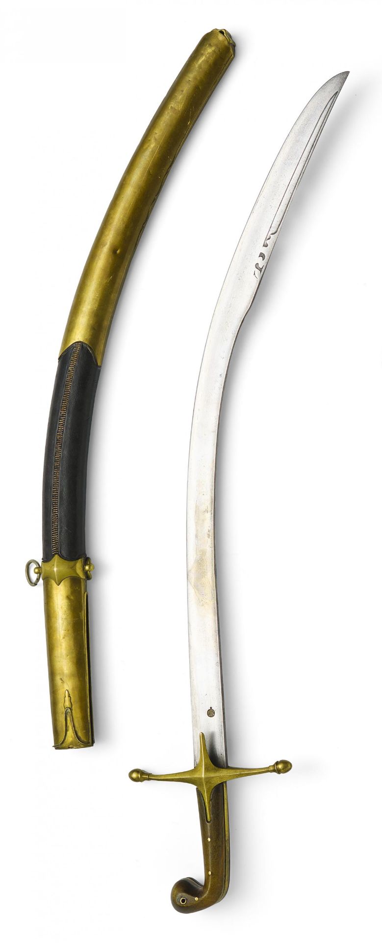 PALA KILIC SWORD WITH SHEATH. Origin: Ottoman Empire (1299-1922). Date: Middle to late 19th c.