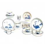 19 OBJECTS FROM FOUR TEA SETS WITH LANDSCAPES AND POEMS. Origin: China for Vietnam. Date: 19th c.