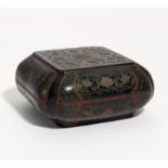 SQUARE LIDDED BOX WITH LOTUS AND FLOWER SCROLLS. Origin: China. Dynasty: Qing dynasty. Date: 19th c.