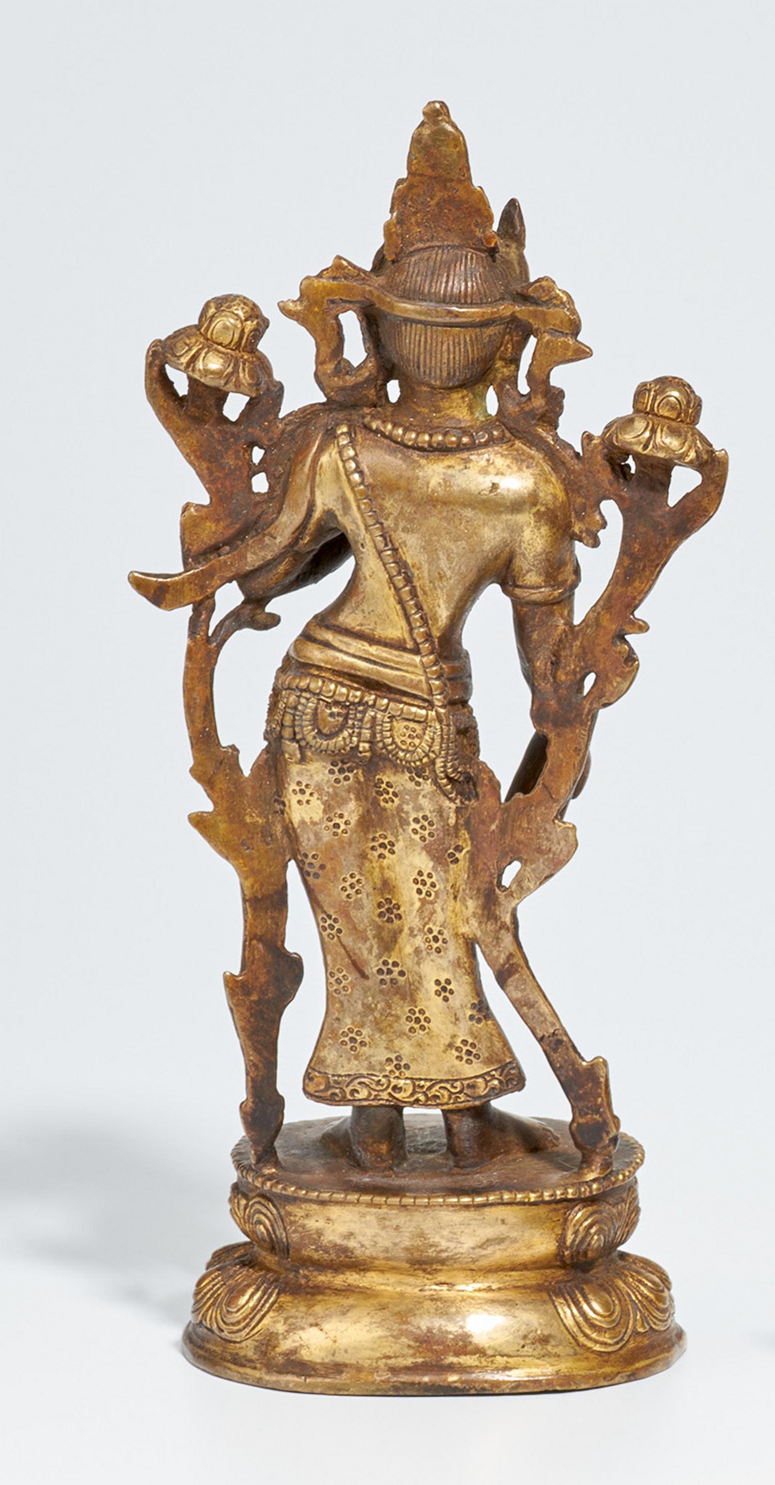 BODHISATTVA PADMAPANI. Origin: Tibet. Date: Sculpture in Pala style. Technique: Bronze with - Image 2 of 6
