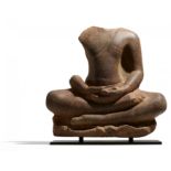 IMPORTANT BUDDHA IN MEDITATION. Origin: Khmer. Dynasty: Pre-Angkor period (100-900). Date: Late