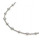 ALBAN SCHARNERMunichDiamond-Necklace. Material: Collier: platinum, tested, clasp: 750/- white