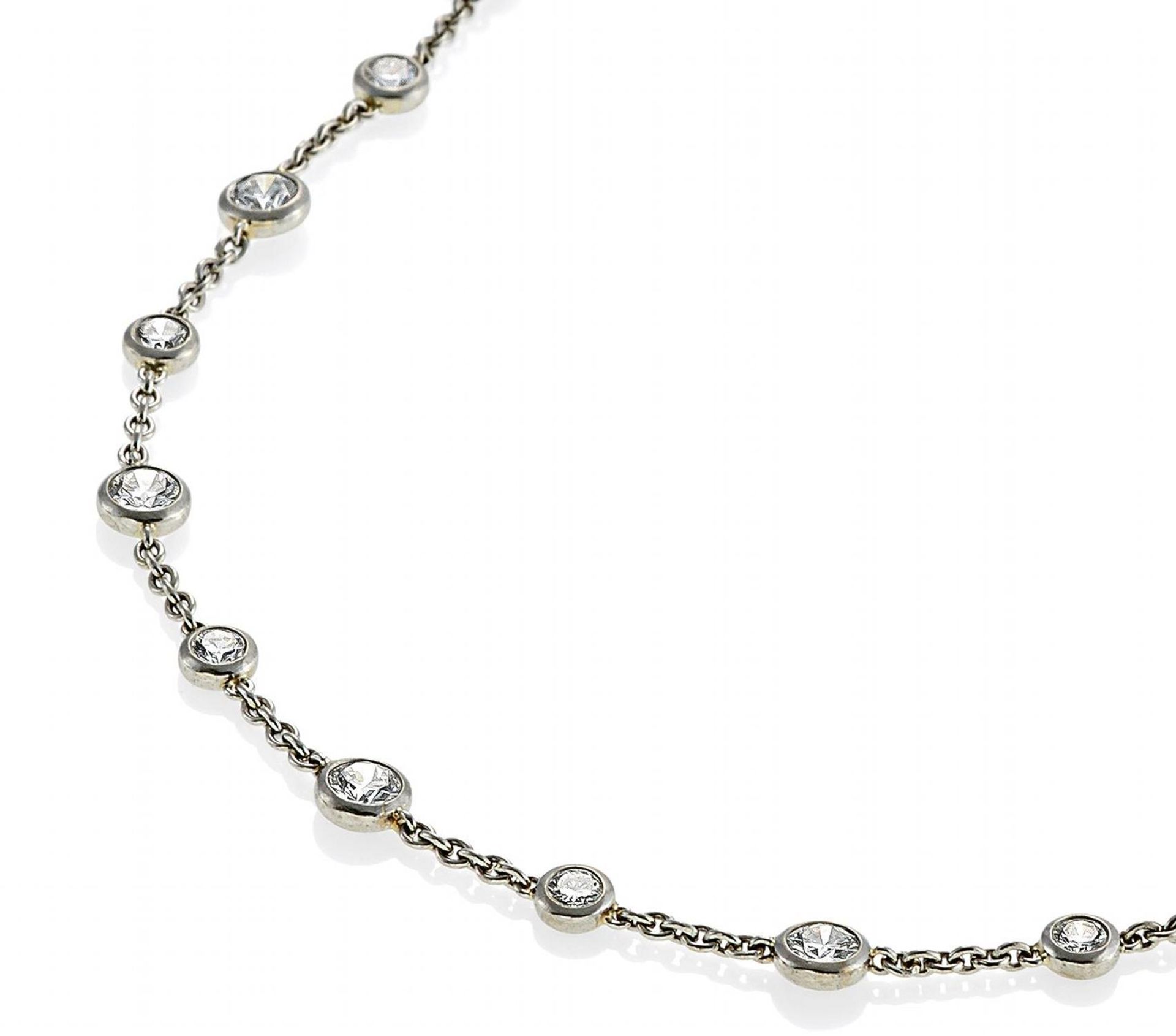 ALBAN SCHARNERMunichDiamond-Necklace. Material: Collier: platinum, tested, clasp: 750/- white