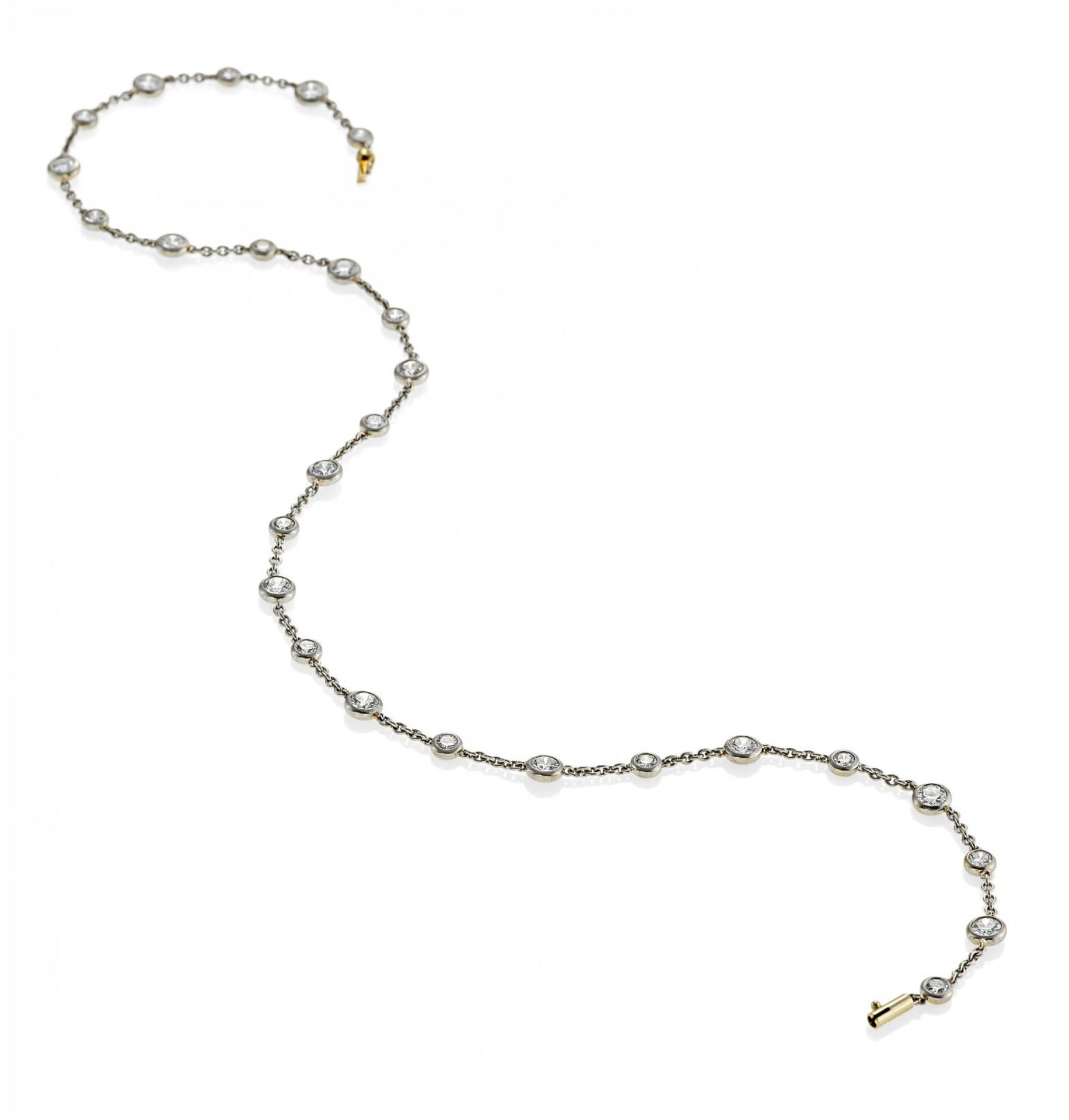 ALBAN SCHARNERMunichDiamond-Necklace. Material: Collier: platinum, tested, clasp: 750/- white - Bild 2 aus 2