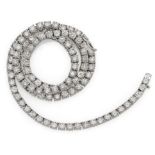 DIAMOND-NECKLACE. Origin: Europe. Date: 1980s. Material: 750/- white gold, with mark. Total