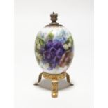 PORCELAIN EASTER EGG FLACON WITH SPRING-FLOWER DECOR "WEICHMALEREI". Presumably KPM. Berlin. Date: