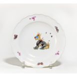 PORCELAIN PLATE WITH FABULOUS CREATURE. Meissen. Date: Around 1730/40. Maker/Designer: In the manner