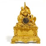 IMPORTANT GILT BRONZE PENDULUM CLOCK WITH BURIAL MONUMENT OF NAPOLÉON. Paris. Date: Dated 1840.