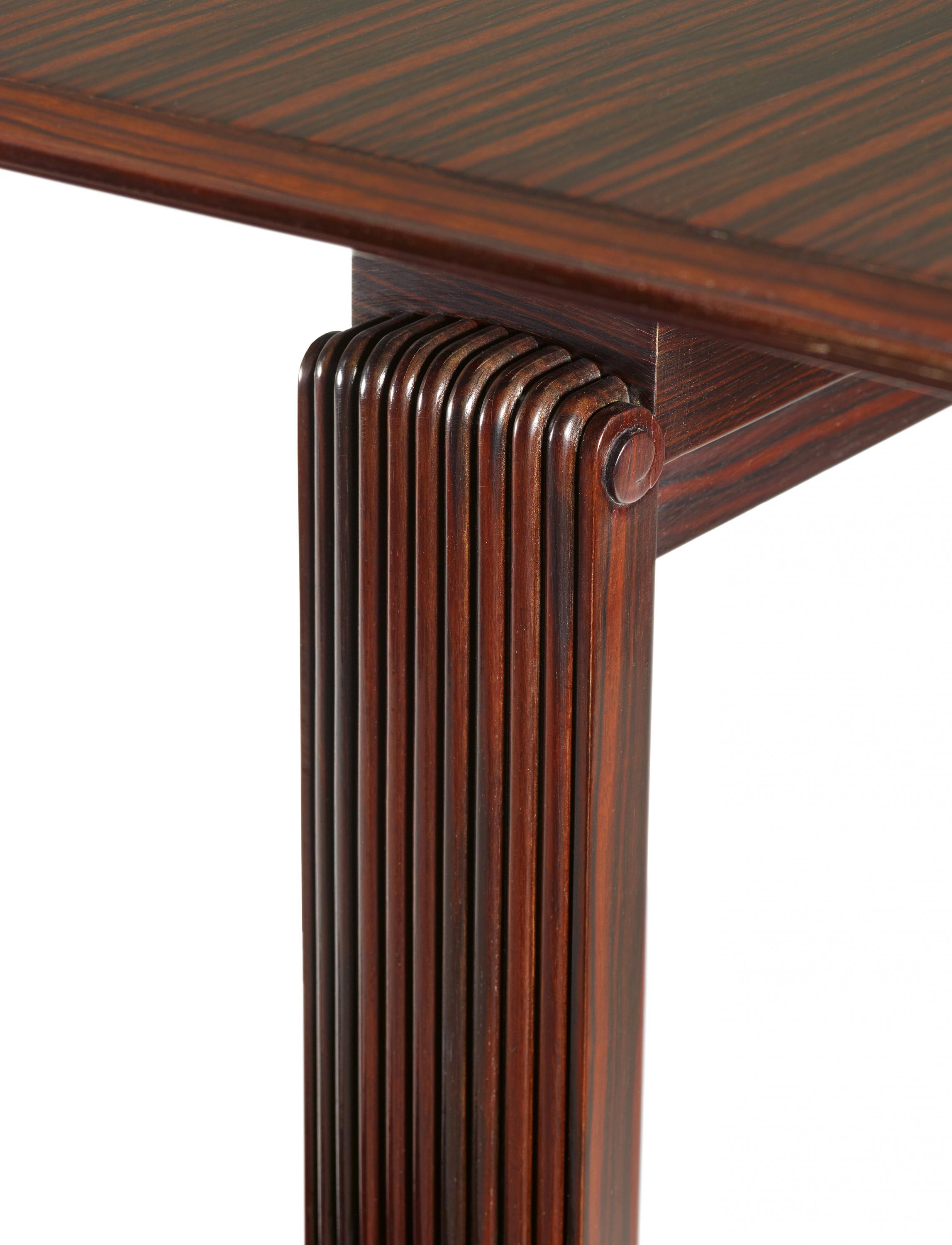 PAIR OF MACASSAR EBONY ART NOUVEAU SIDE TABLES OF MUSEUM-LIKE QUALITY, BLOCH MODEL. Ruhlmann, - Image 2 of 5