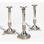 PAIR OF SILVER CANDLESTICKS WITH ACANTHUS DECOR. Hannover. Date: 1827 or 1834. Maker/Designer: Anton