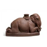 BÖTTGER STONEWARE FIGURINE OF A RESTING ELEPHANT. Meissen. Date: 1924-34. Maker/Designer: Model