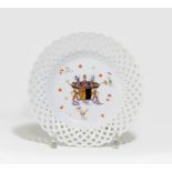 zurÃ¼ckgezogen / withdrawn---PORCELAIN DESSERT PLATE FROM THE SERVICE FOR COUNT AUGUST FRIEDRICH VON