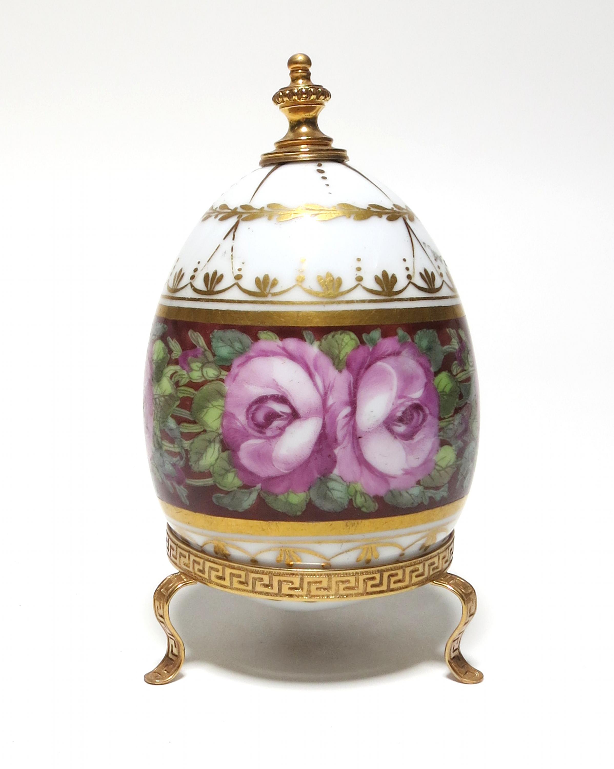 TWO PORCELAIN BIEDERMEIER EASTER EGGS. Presumably Germany. Date: 19th century. Technique: Porcelain, - Image 8 of 9