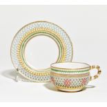 SMALL PORCELAIN DEMITASSE WITH PERFORATED DOUBLE-WALL. Sèvres. Date: 19th century. Technique: