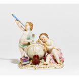 PORCELAIN ALLEGORY "ASTRONOMY". Meissen. Date: 19th century. Maker/Designer: Model J.J. Kaendler.