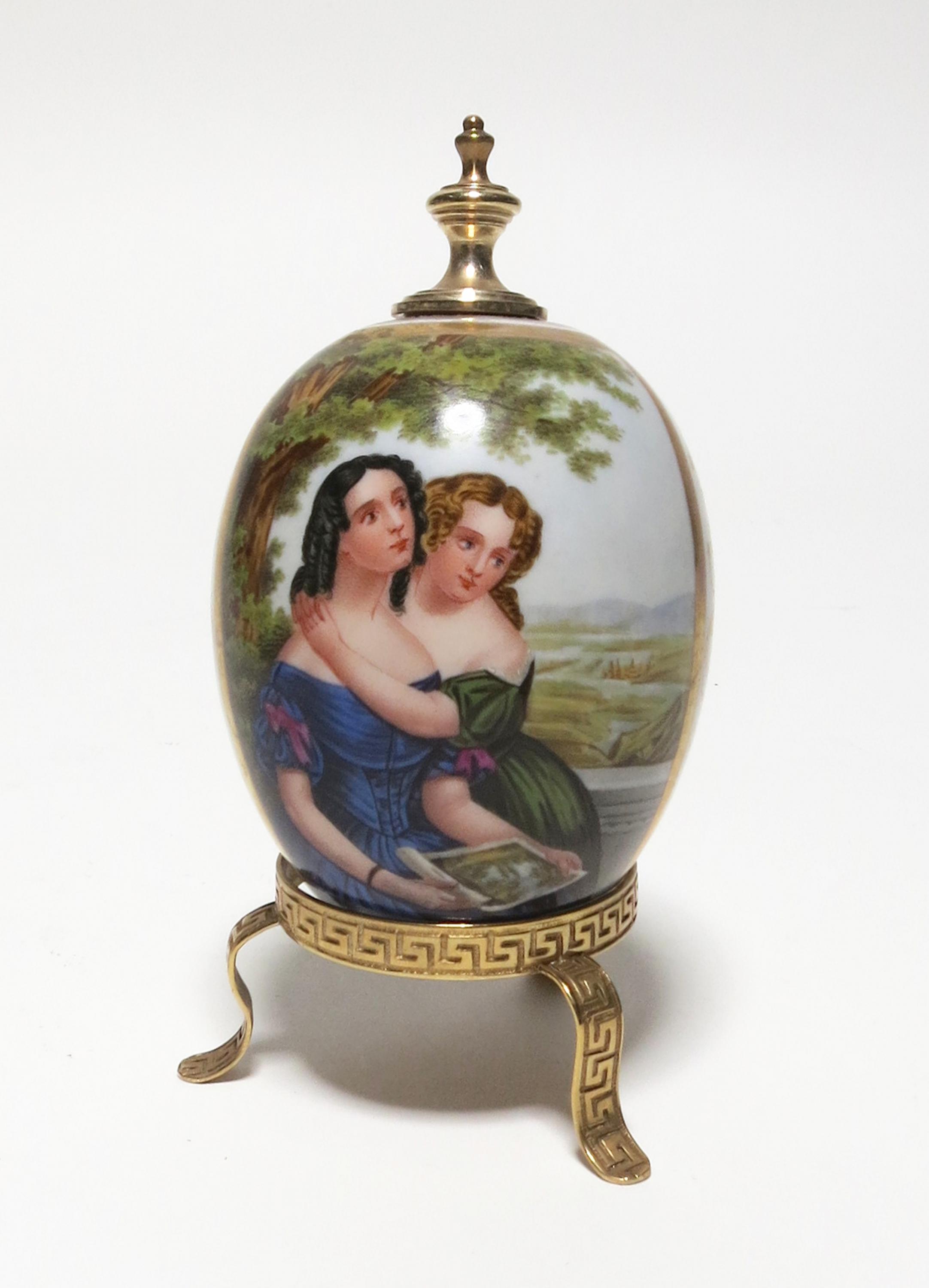 TWO PORCELAIN BIEDERMEIER EASTER EGGS. Presumably Germany. Date: 19th century. Technique: Porcelain, - Image 2 of 9