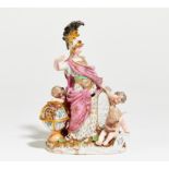 PORCELAIN FIGURINE OF ATHENA WITH THREE CUPIDS. Meissen. Date: 19th century. Maker/Designer: Model