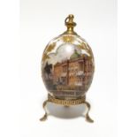 PORCELAIN EASTER EGG FLACON WITH VEDUTA OF THE BERLIN CITY PALACE. KPM. Berlin. Date: 19th